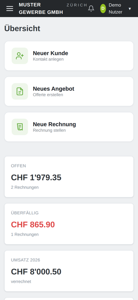 rechnig24 auf dem Smartphone